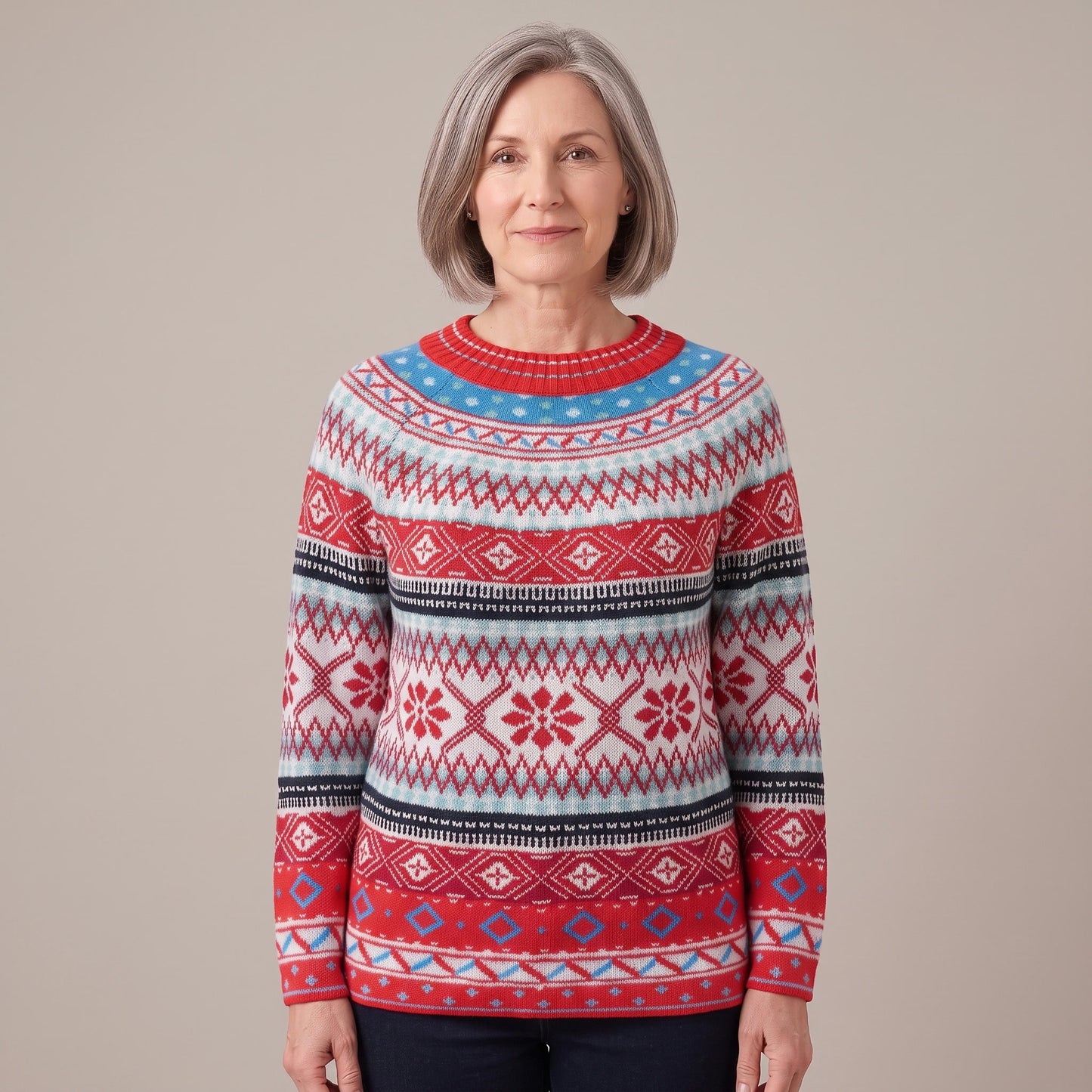 Matilda nordic snowflake sweater, beeld 4
