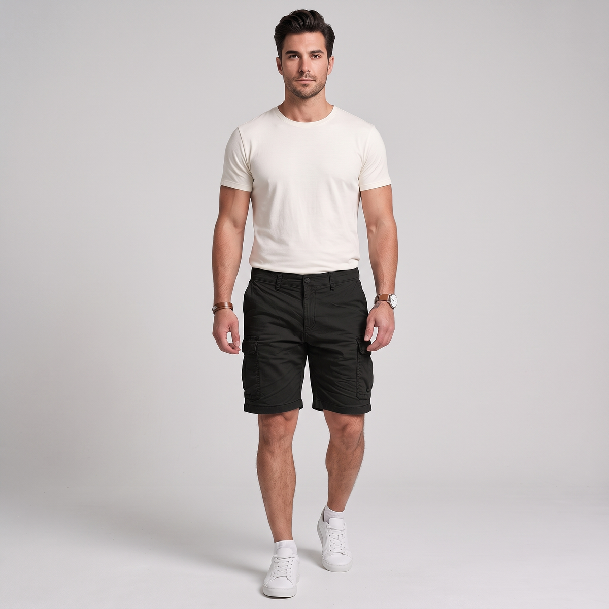 Nash comfort cargo shorts in black