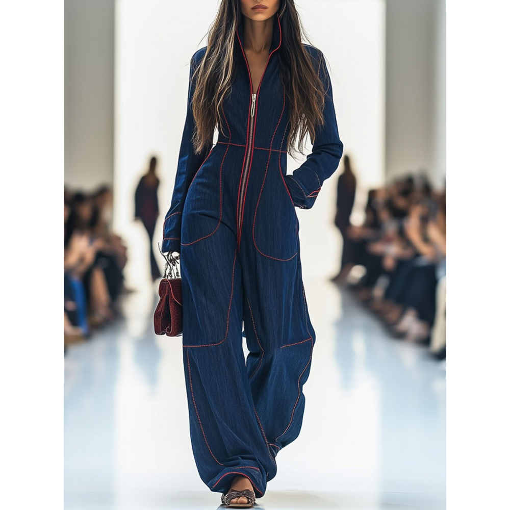 Marlowe™ — Wide-Leg Denim Jumpsuit