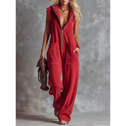 Sienna™ — Hooded Zip Jumpsuit