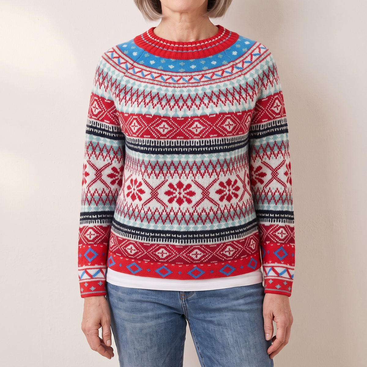 Matilda nordic snowflake sweater, beeld 1