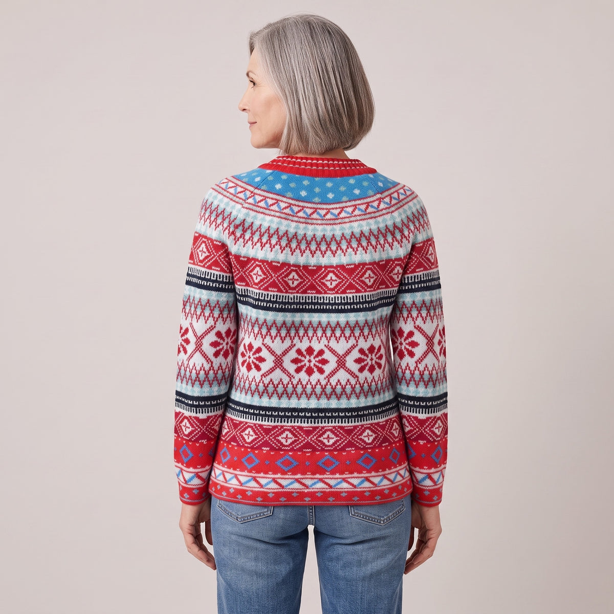 Matilda nordic snowflake sweater, beeld 3