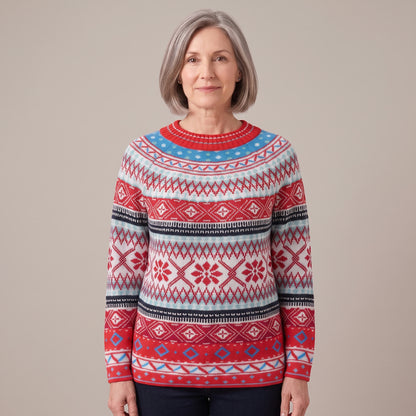 Matilda nordic snowflake sweater, beeld 4