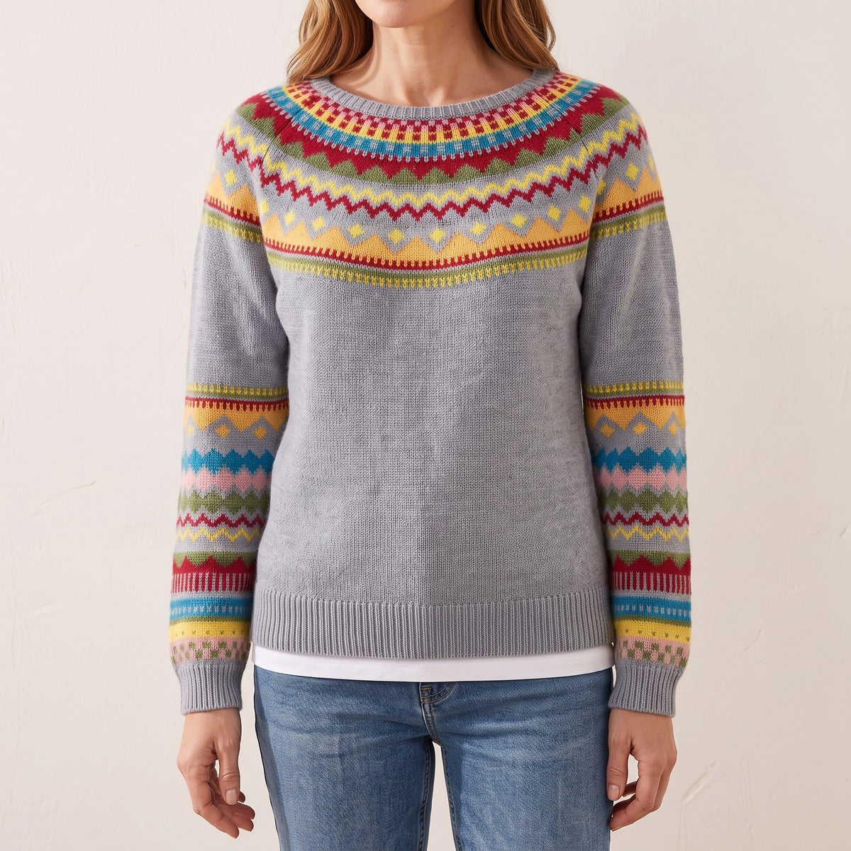 Antonia fair isle yoke sweater, beeld 1