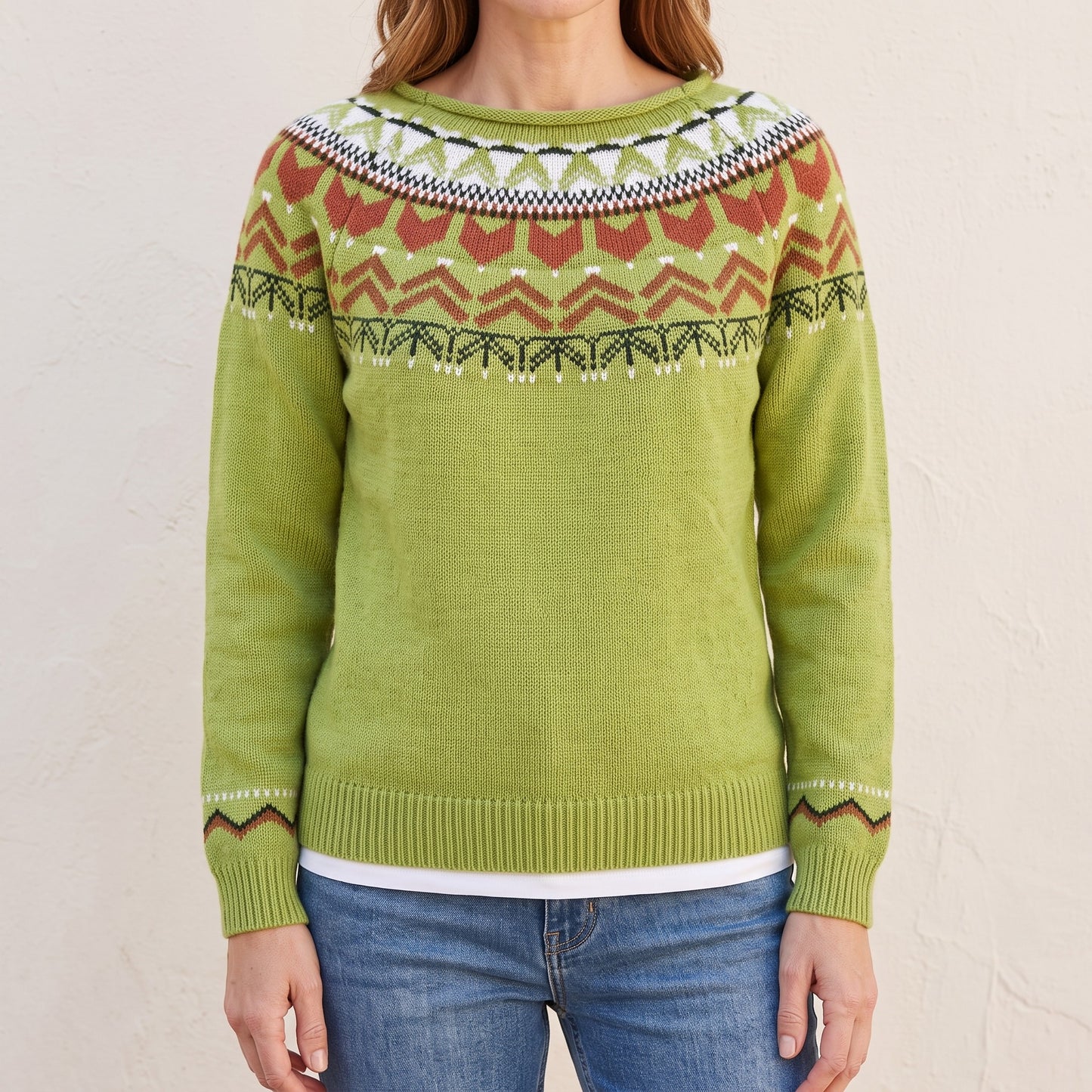 Dorothea fair isle yoke sweater, beeld 1