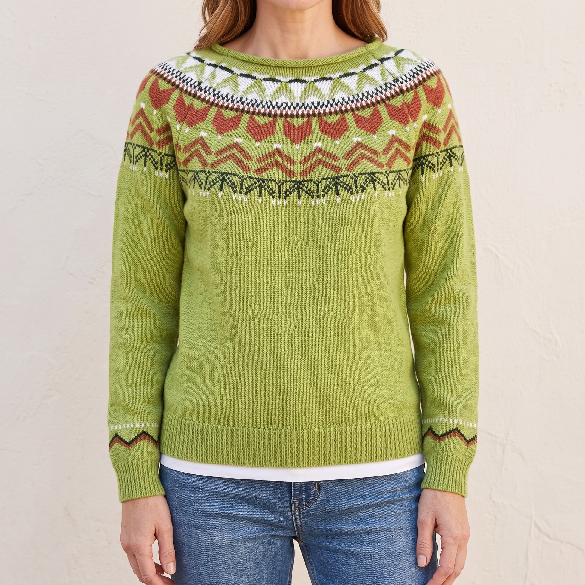 Dorothea fair isle yoke sweater, beeld 1