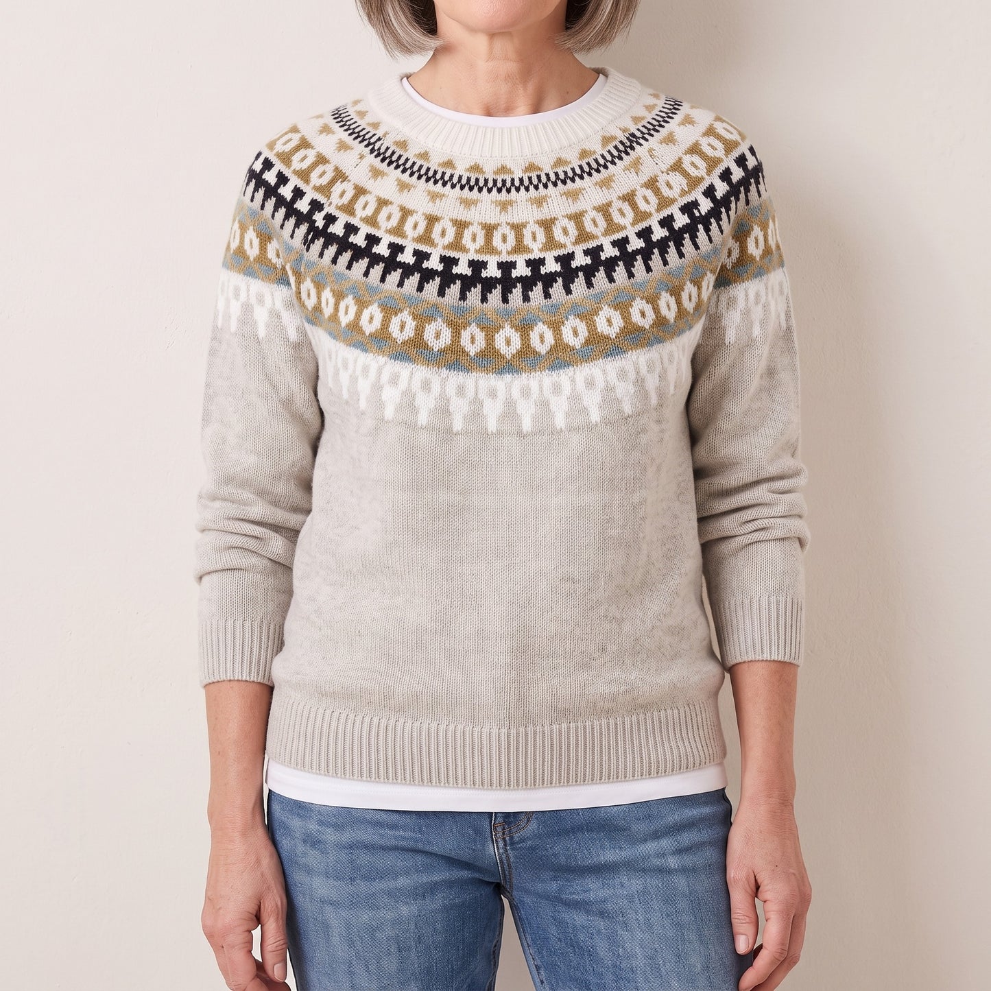 Roberta fair isle yoke sweater, beeld 1