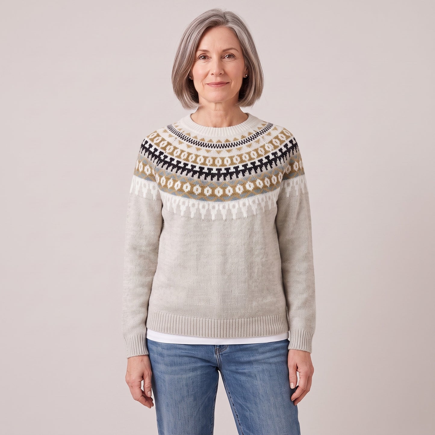 Roberta fair isle yoke sweater, beeld 2