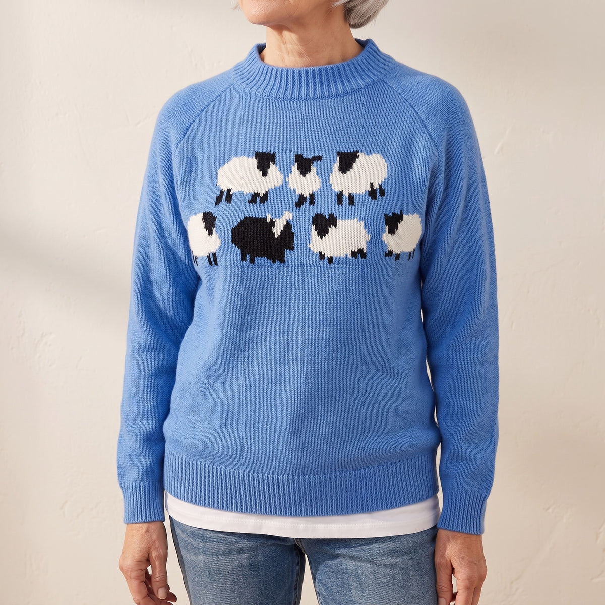 Adelaide sheep motif sweater, beeld 1
