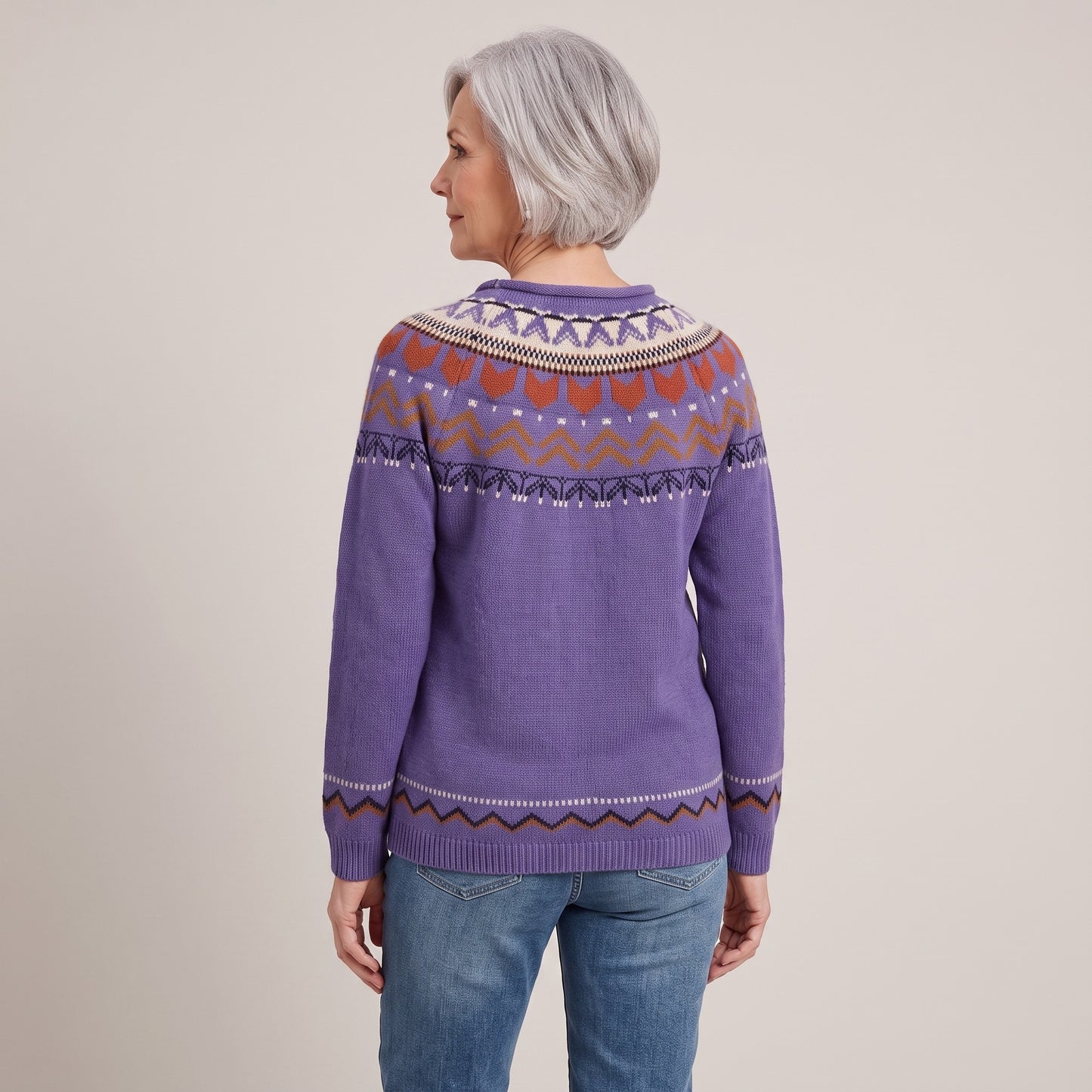 Florence fair isle yoke sweater, beeld 3