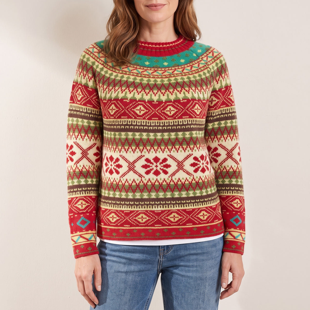Naomi nordic snowflake sweater, beeld 1
