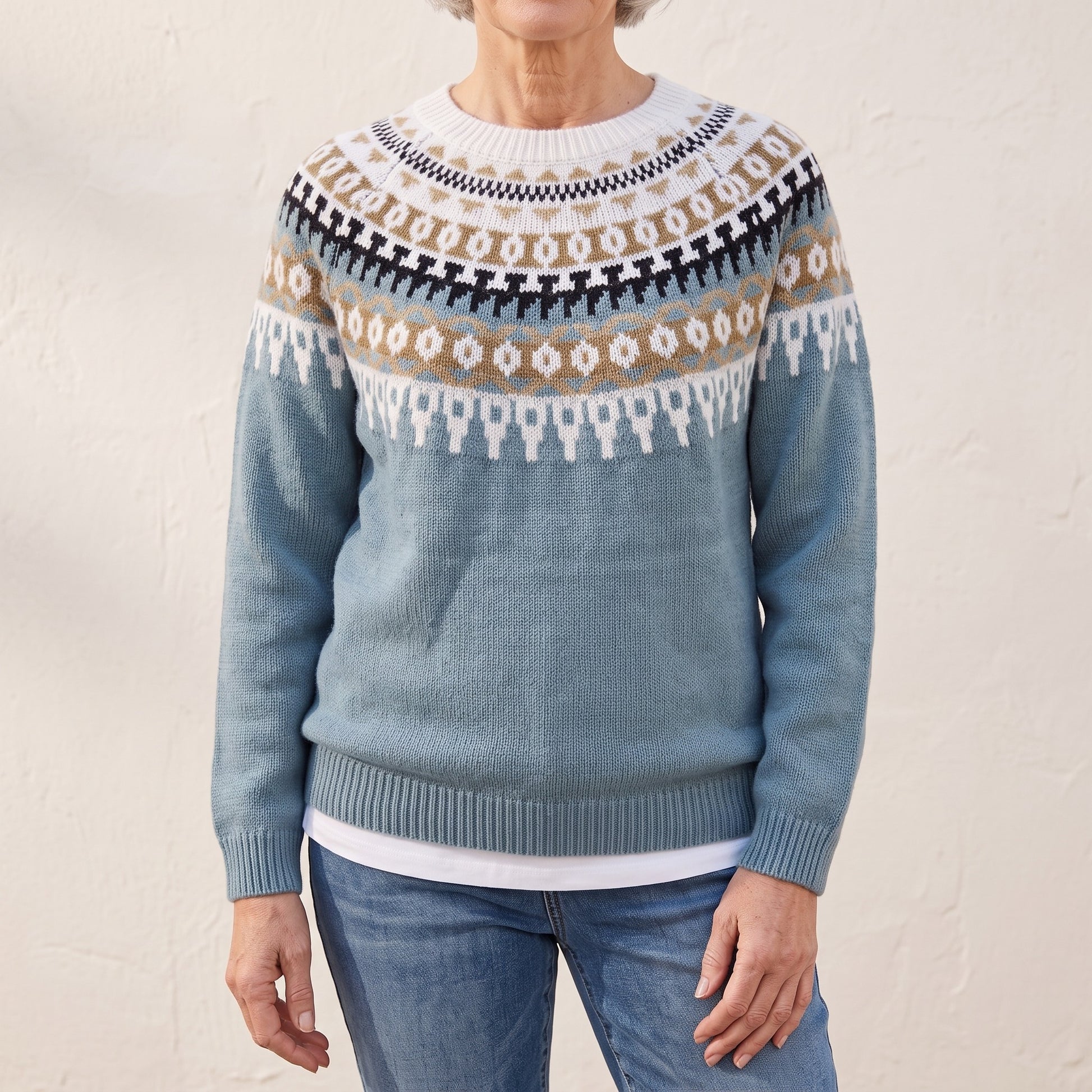 Dolores fair isle yoke sweater, beeld 1