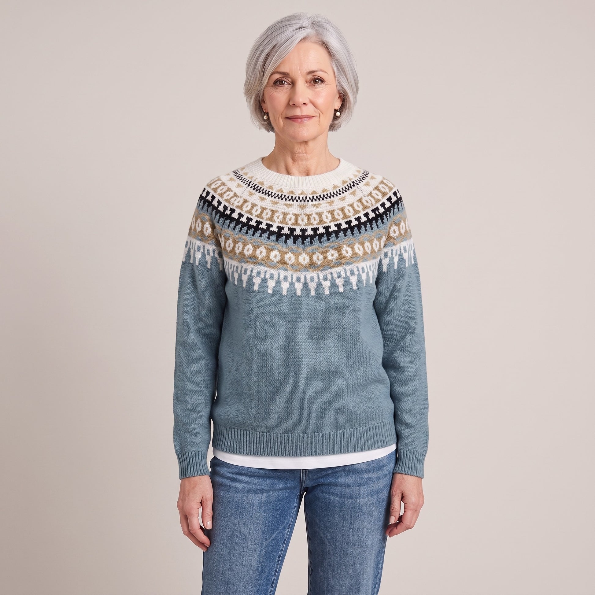 Dolores fair isle yoke sweater, beeld 2