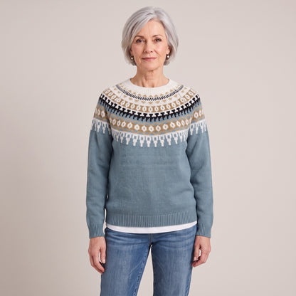 Dolores fair isle yoke sweater, beeld 2