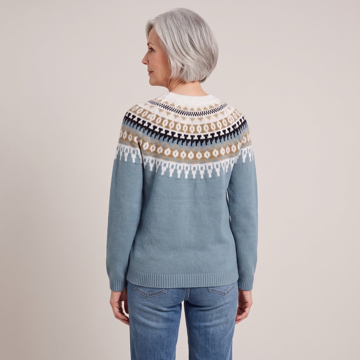 Dolores fair isle yoke sweater, beeld 3