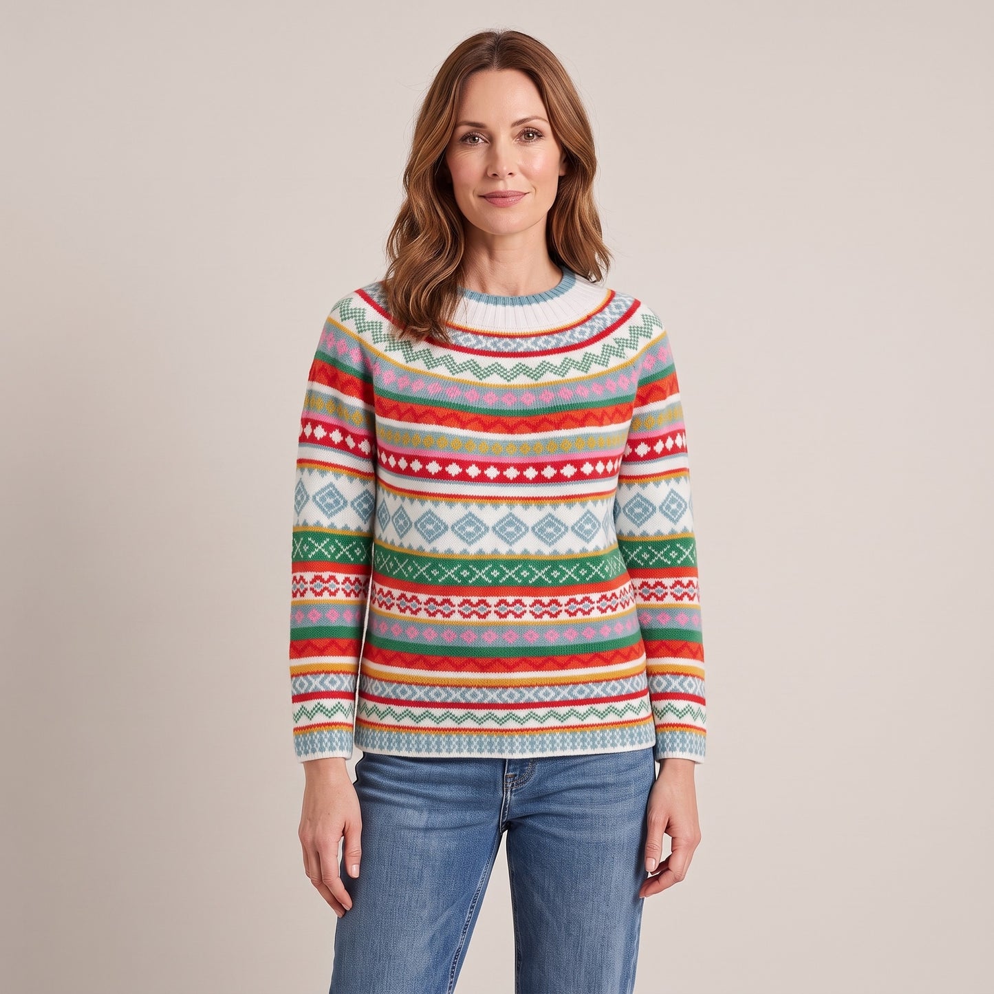 Yvonne fair isle knit sweater, beeld 2