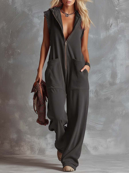 Sienna™ — Hooded Zip Jumpsuit