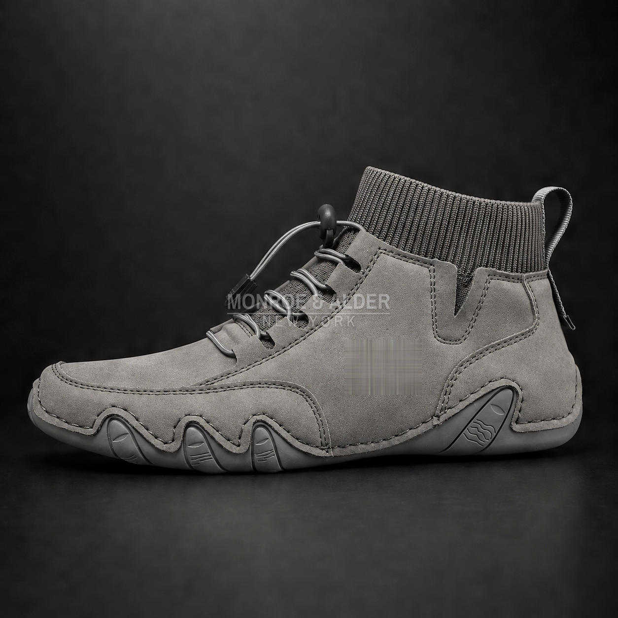 Bridger mid-top sneaker in Gray, angled side view