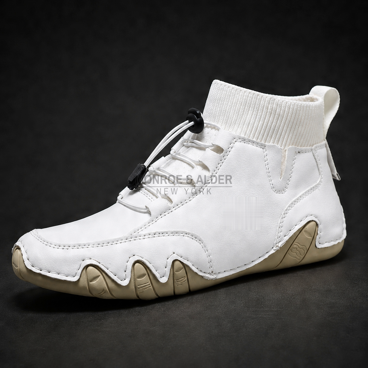 Bridger mid-top sneaker in White, side view