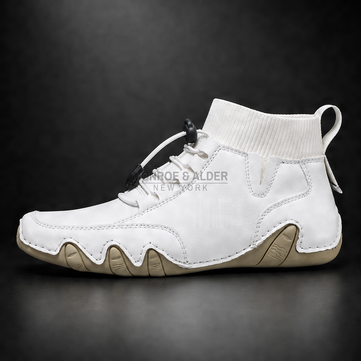 Bridger mid-top sneaker in White, angled side view