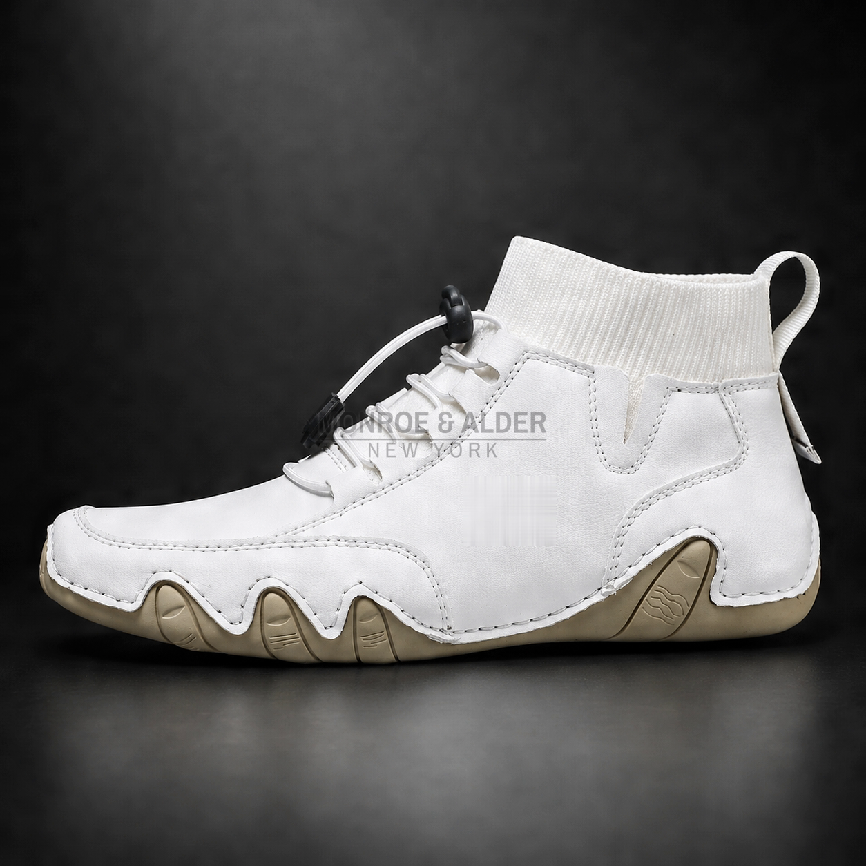 Bridger mid-top sneaker in White, angled side view