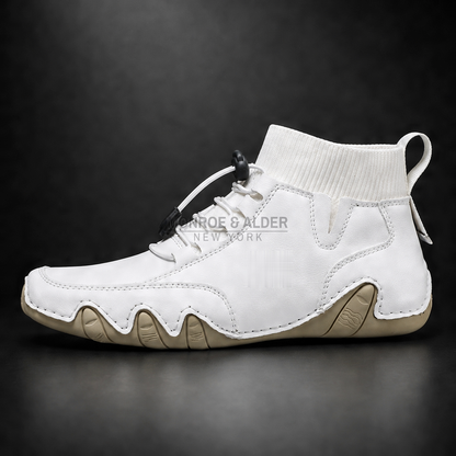 Bridger mid-top sneaker in White, angled side view