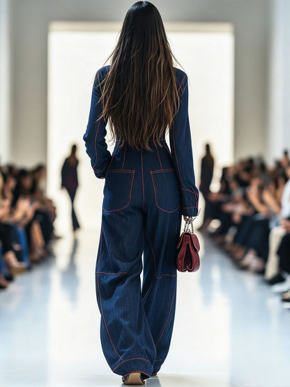 Marlowe™ — Wide-Leg Denim Jumpsuit