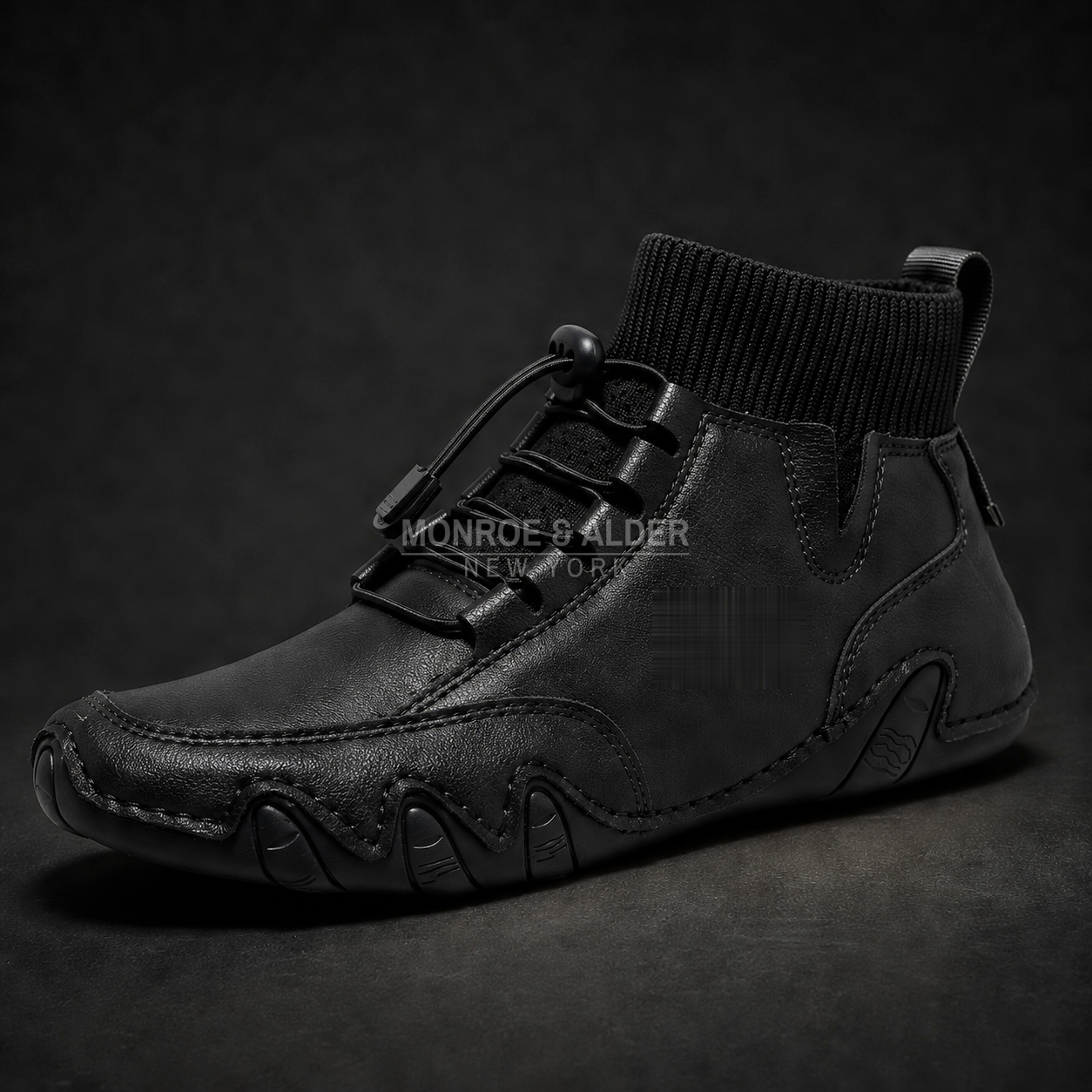 Bridger mid-top sneaker in Black, side view