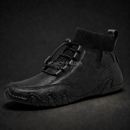 Bridger mid-top sneaker in Black, side view