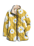 Georgiana™ — Mustard Daisy Quilted Jacket