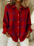 Ethel™ — Soft Plaid Button Cardigan