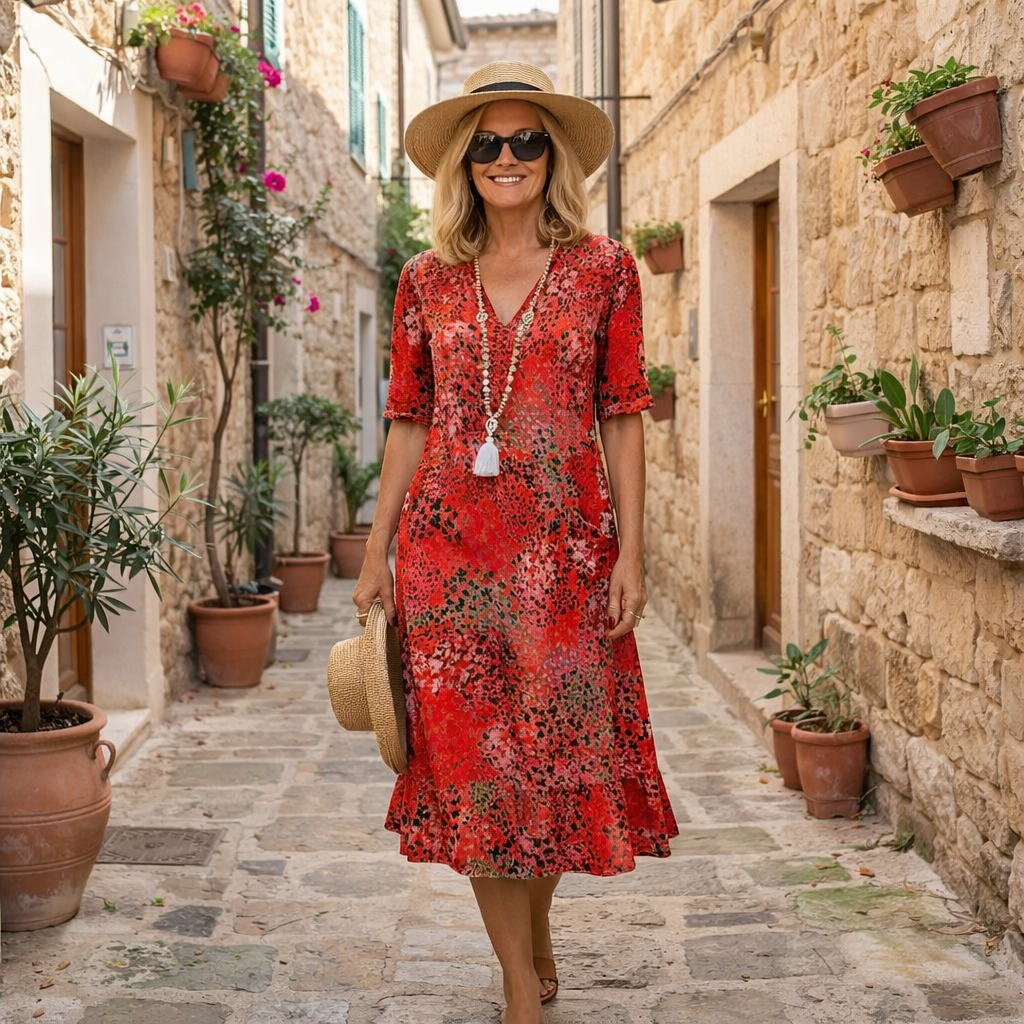 Margot™ — Flowing V-Neck Midi