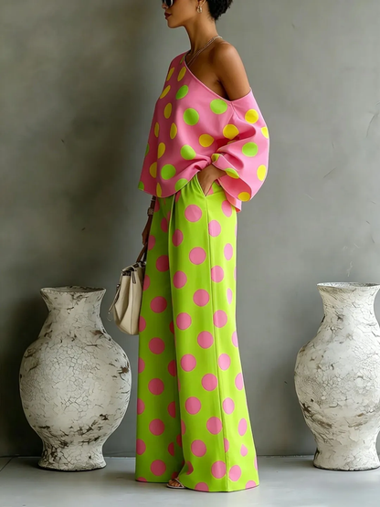 Side view showing the dropped shoulder and the long sleeve