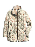 Celia™ — Cream Sprig Quilted Jacket