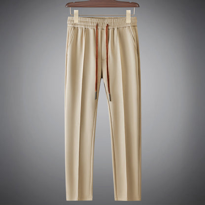 Wade straight-leg pants in beige, front view