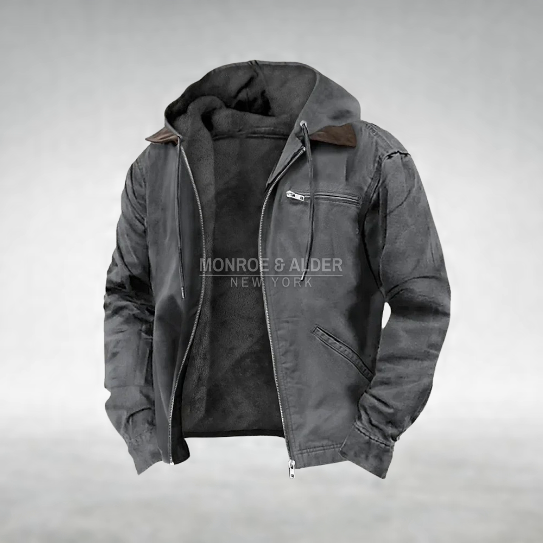 Dawson casual hooded jacket in gray, front view