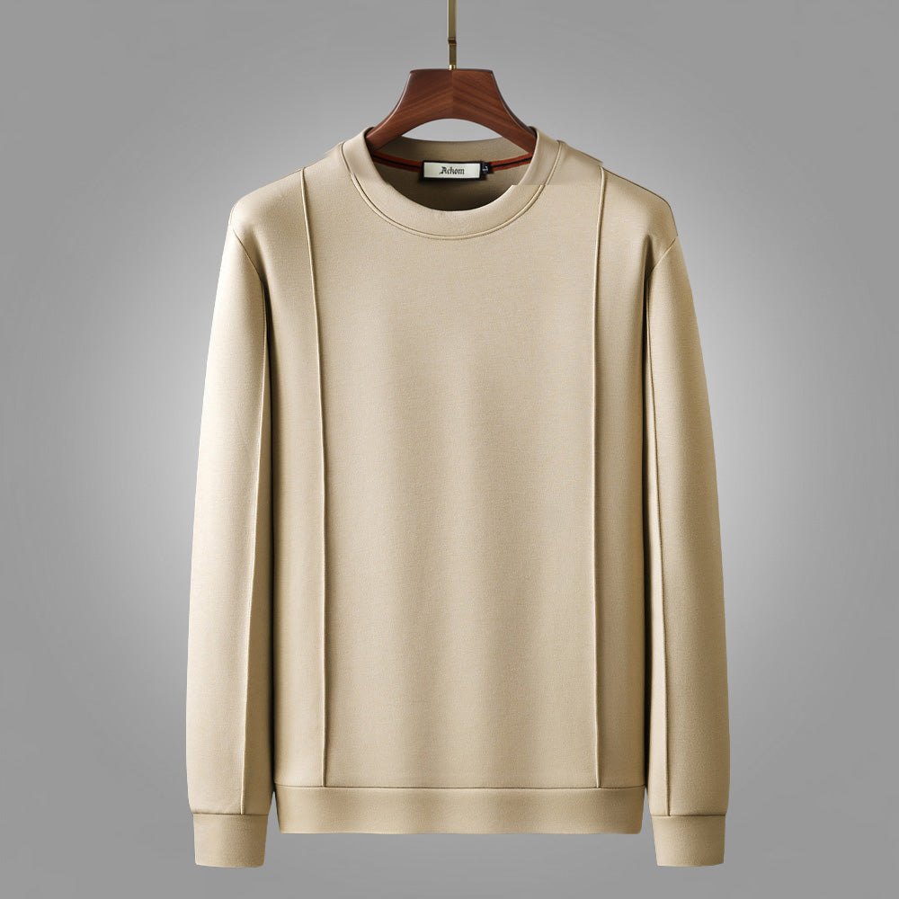 Wade crew neck sweatshirt in beige, front view