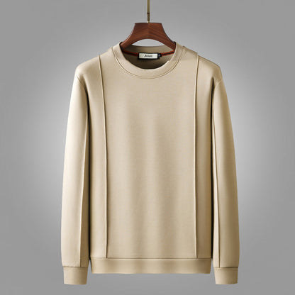 Wade crew neck sweatshirt in beige, front view