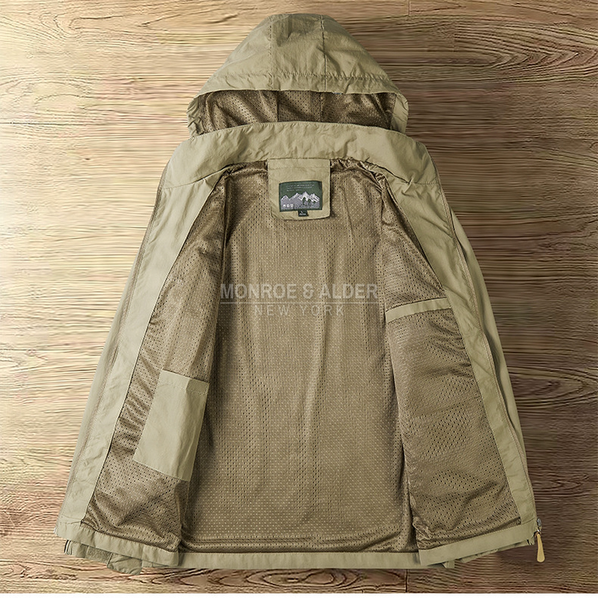 Garrett jacket opened to show the mesh lining