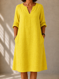 Leona™ — Yellow V-Neck Midi