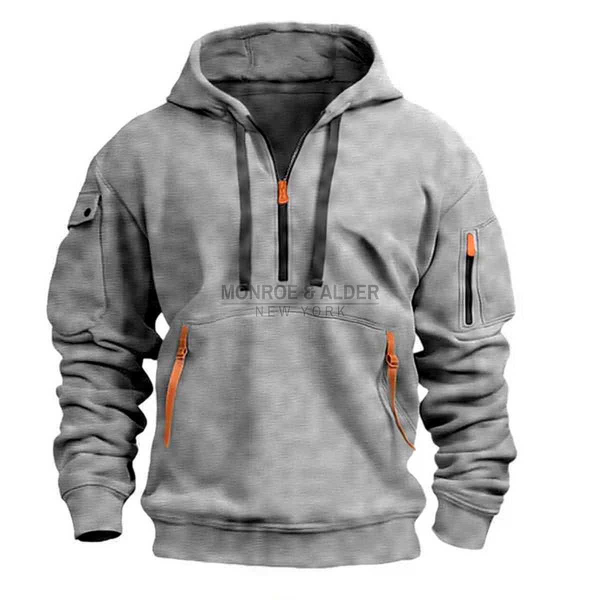 Harrison half-zip hoodie in light gray