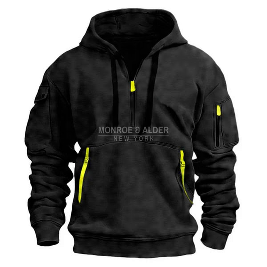 Harrison half-zip hoodie in black