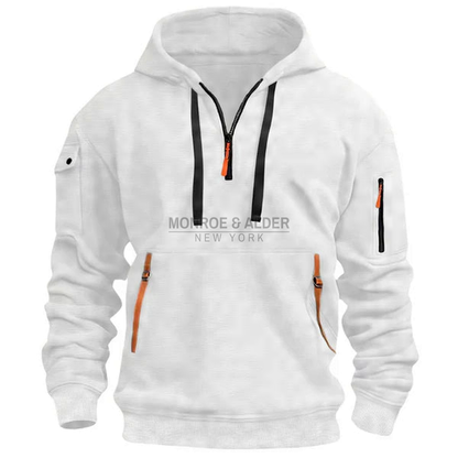 Harrison half-zip hoodie in white