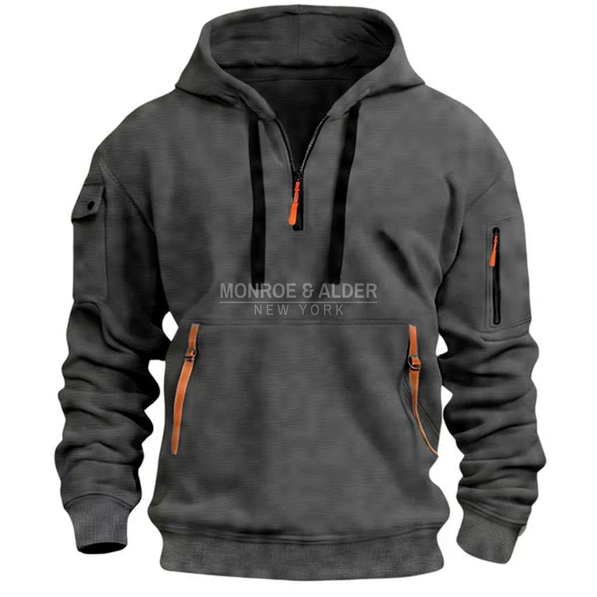 Harrison half-zip hoodie in dark gray