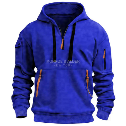 Harrison half-zip hoodie in blue