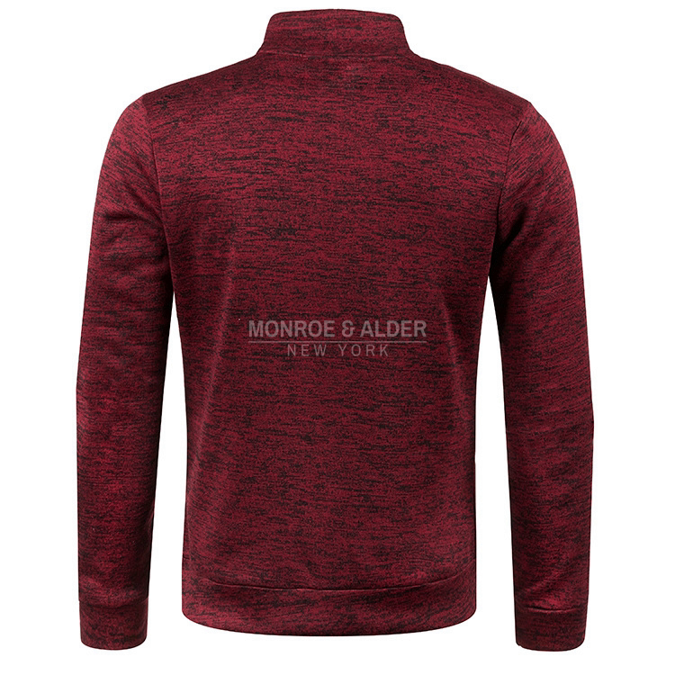 Harvey half-zip knit sweatshirt in Burgundy, back