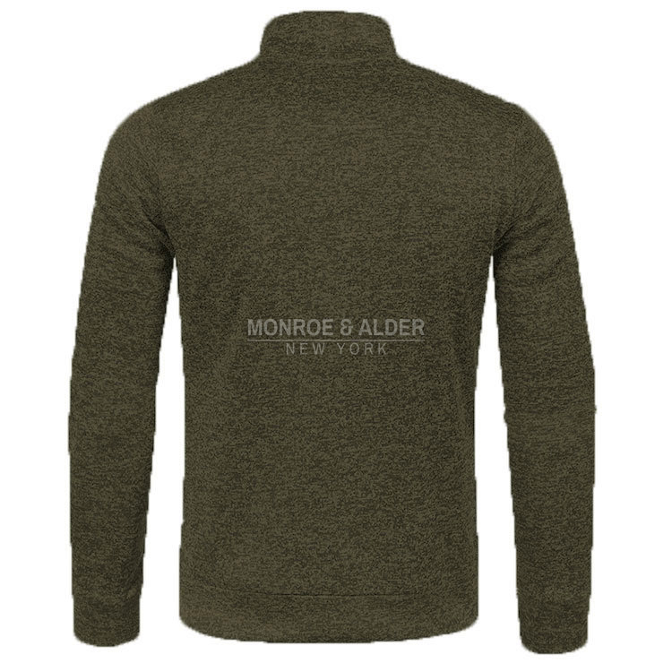 Harvey half-zip knit sweatshirt in Olive Green, back