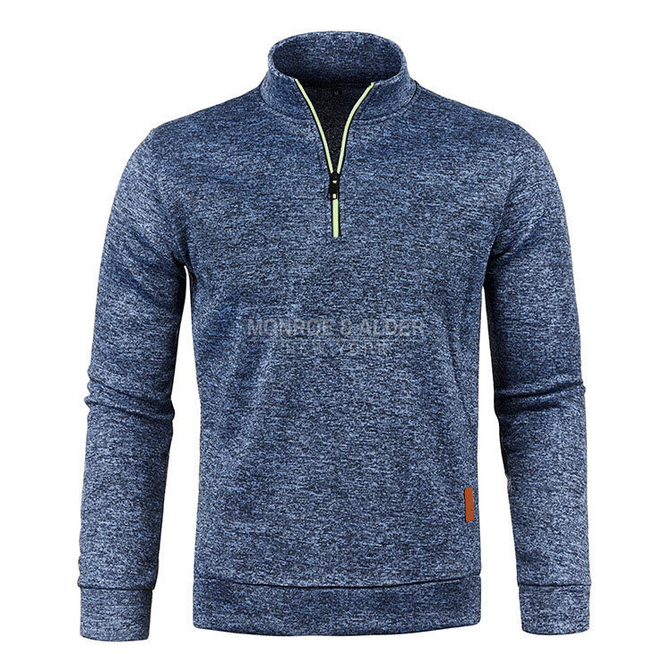 Harvey half-zip knit sweatshirt in Navy, front