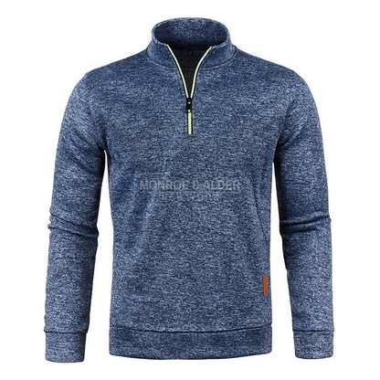 Harvey half-zip knit sweatshirt in Navy, front