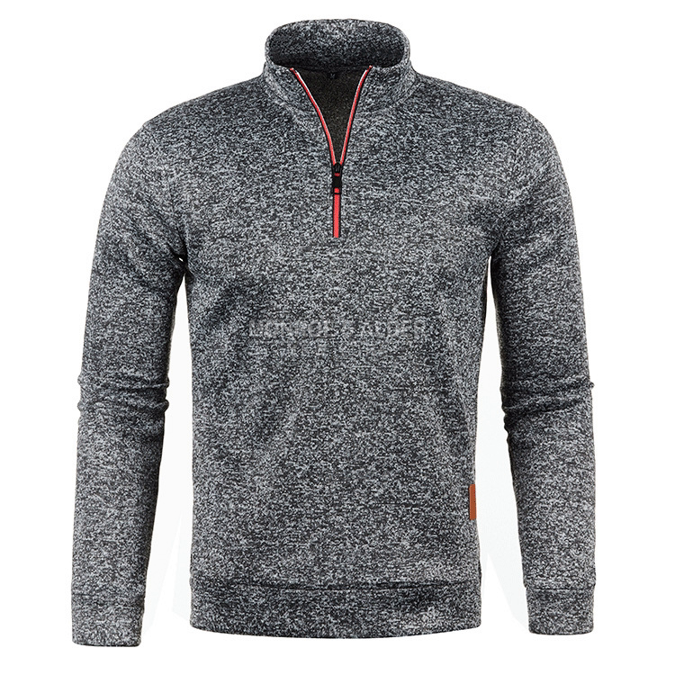 Harvey half-zip knit sweatshirt in Dark Gray, front